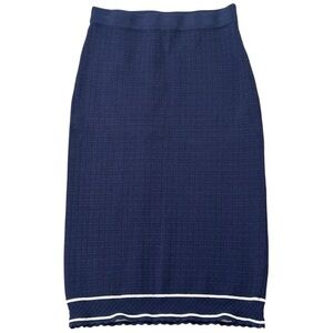 House of Harlow 1960 Blue White Midi Pencil‎ Skirt Party Work XS Cruise Stretchy